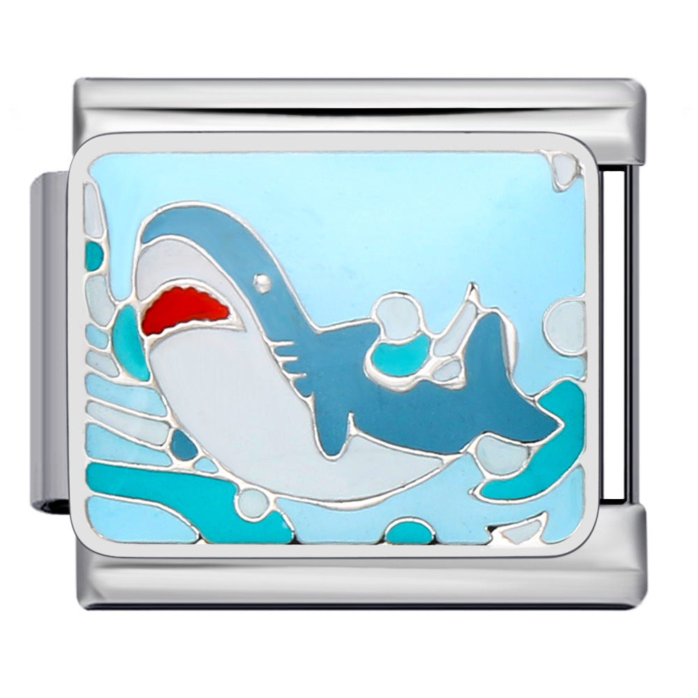 Wholesale Italian Charm Bracelet 9mm DIY Splicing Removable Marine Life Stainless Steel Composable Bracelet