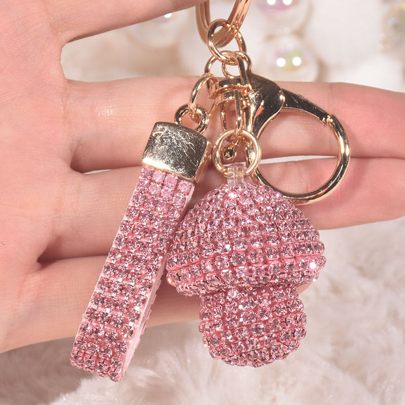Wholesale Colorful Rhinestone Small Mushroom Keychain ACC-KC-GuangHui001