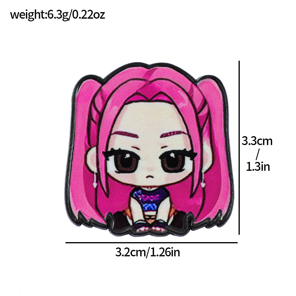Wholesale Cartoon kpop metal badge alloy printing brooch