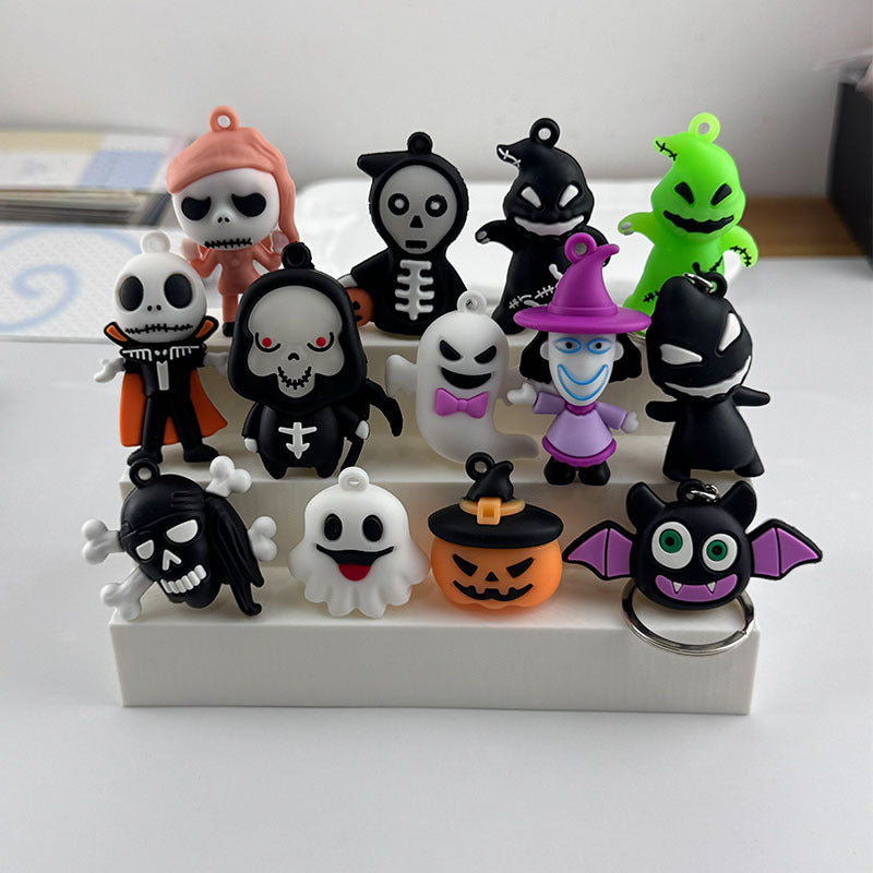 Wholesale 3D PVC Cartoon Pumpkin Pendant Keychain  Decorative Accessory