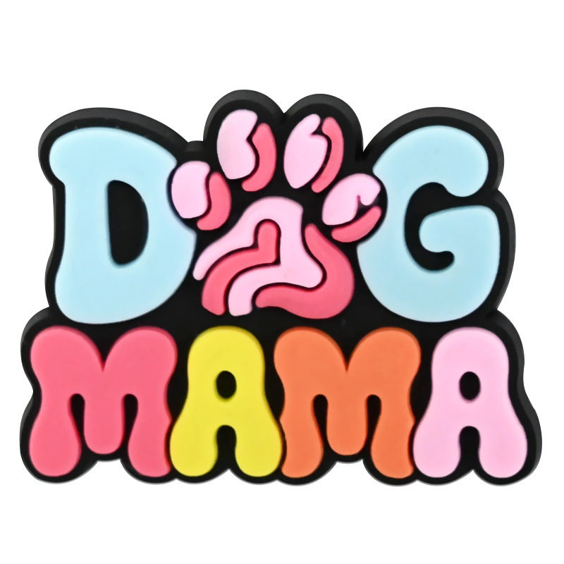 Wholesale  Random 100pcs Creative Cute dog-themed   PVC Soft Rubber Shoe Buckle Decoration