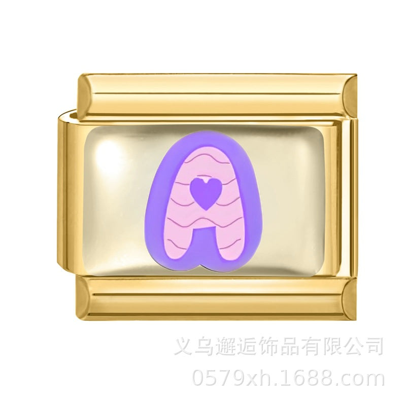 Wholesale 9mm Italian Charm Starter Bracelets DIY Letter Series Stainless Steel Composable Bracelet