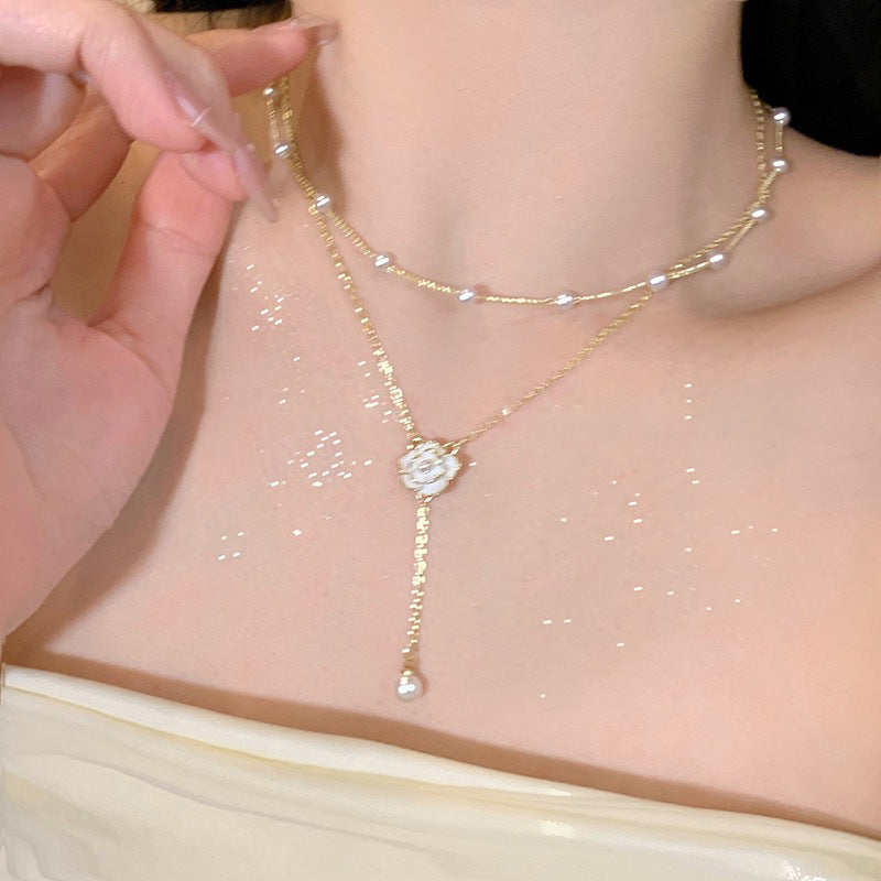 Wholesale Light Luxury Diamond Tassel Necklace Choker Necklaces ACC-NE-BY012