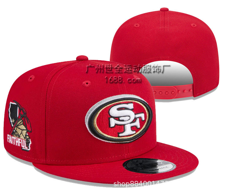 Wholesale Football Cap Embroidery Baseball Cap Flat Brim Hat ACCVIP-HT-ShiQuan001