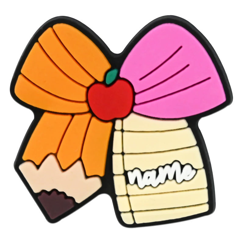 Wholesale  Random 100pcs Teacher' s Day Series  PVC Soft Rubber Shoe Buckle Decoration