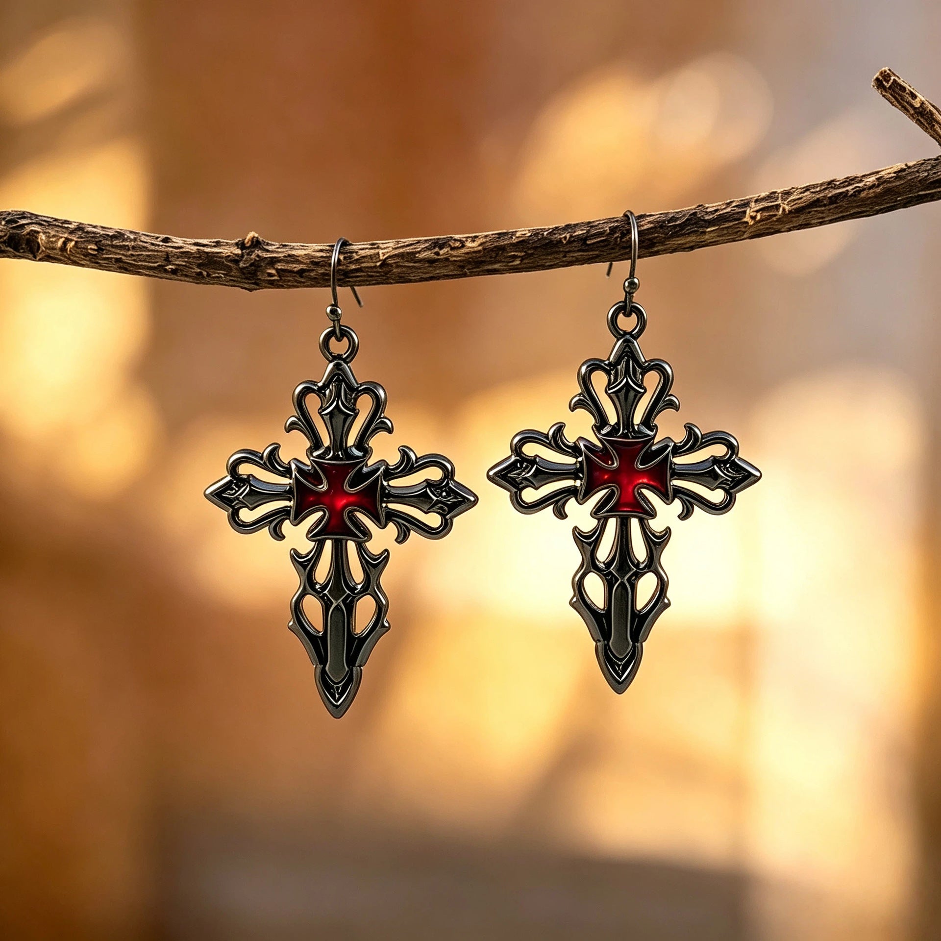 Wholesale Zinc Alloy Electroplated Gothic  Necklace Earrings Set Trendy Jewelry Accessory Gift Boutique Resale