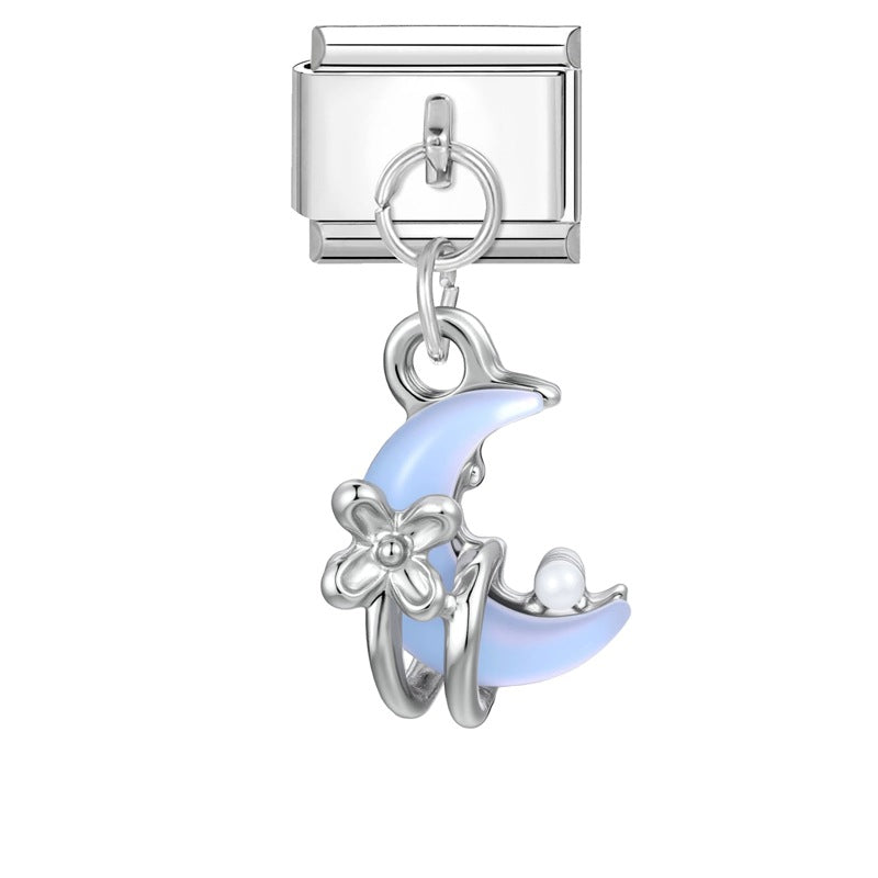 Wholesale Italian Charm Bracelet 9mm DIY Splicing Colorful Silver Pendant Stainless Steel Composable Bracelet