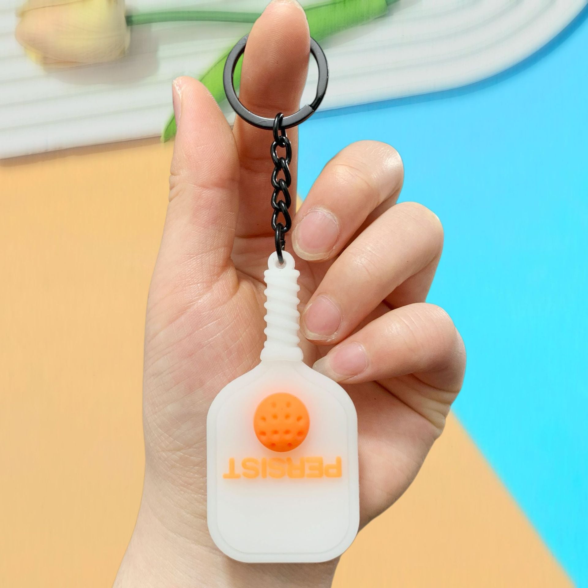Wholesale Pickleball Racket Keychain Cartoon Bag Charm Sports Souvenir Accessory