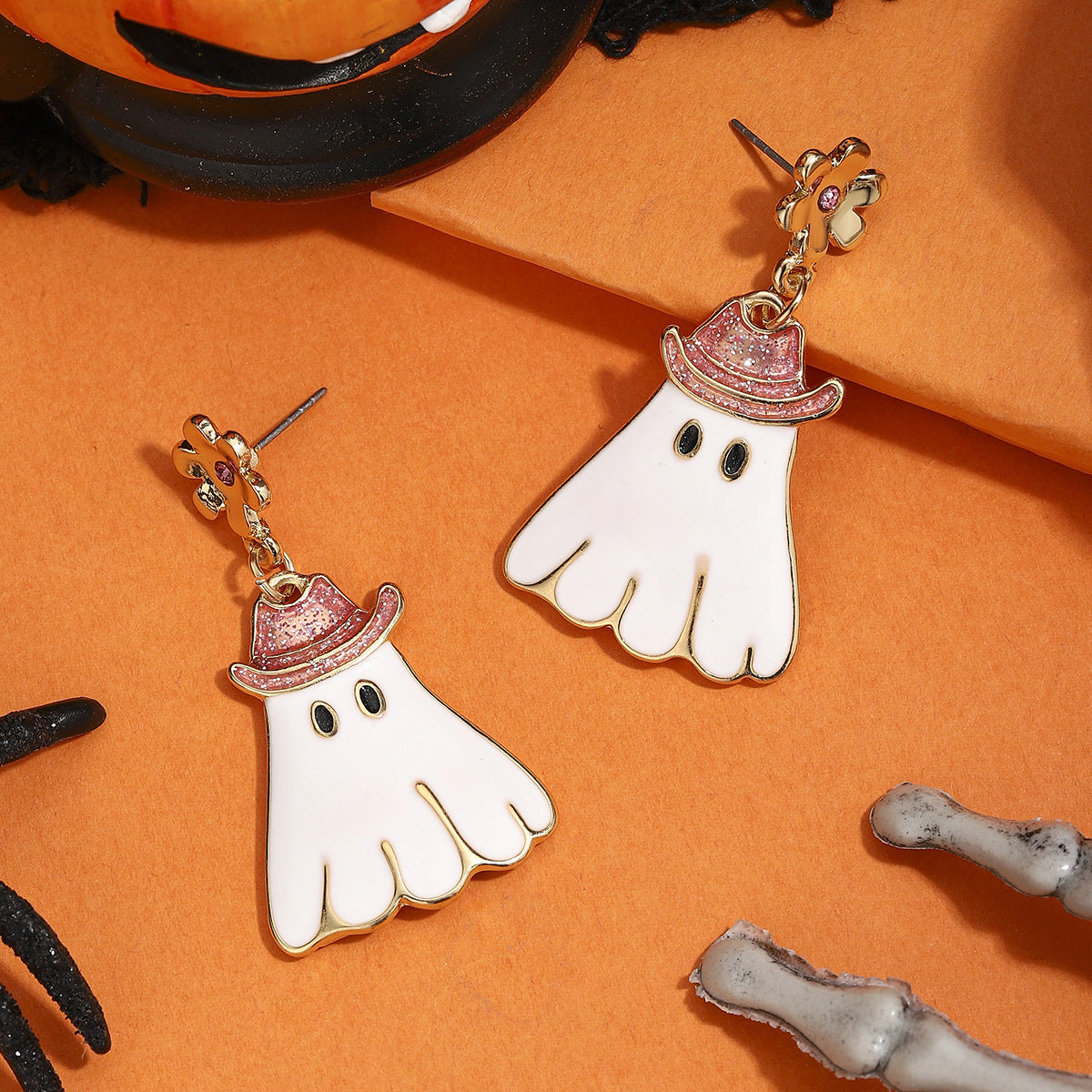 Wholesale Zinc Alloy Cute Ghost Earrings,   Party Jewelry Accessory