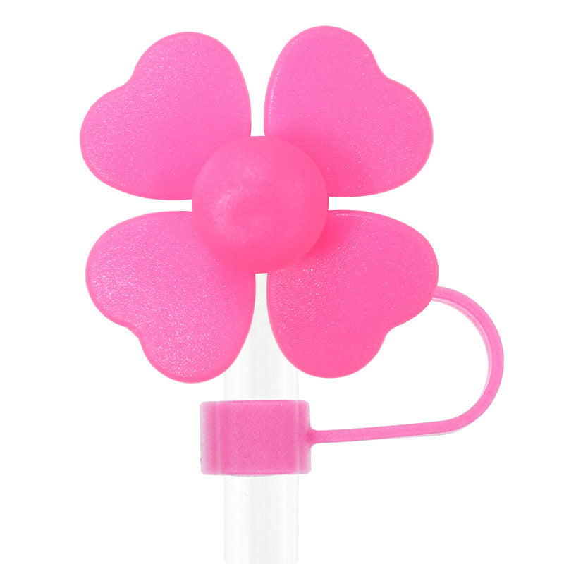 Wholesale Random 100pcs Rotatable Windmill Flowers 10mm PVC Soft Straw Tube Cap ACC-SCR-RYY096