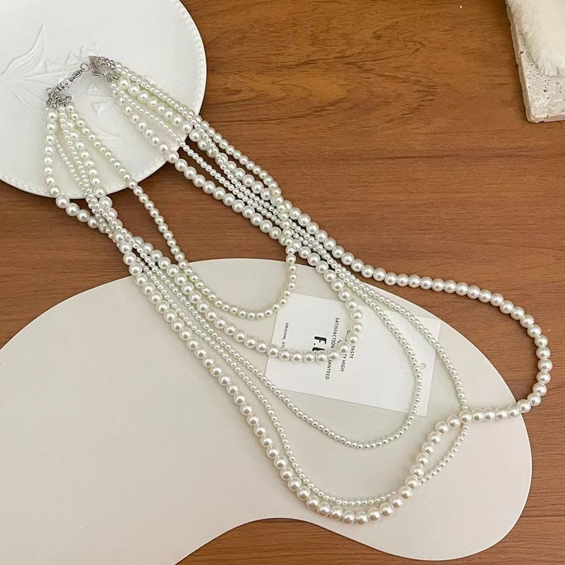 Wholesale Multi-layer Glass Pearl Long Necklace