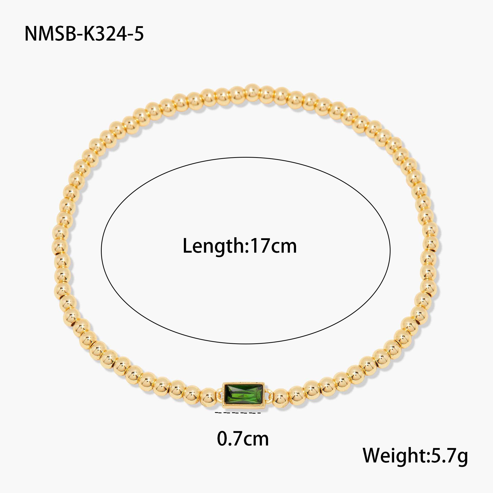 Wholesale Stainless steel gold-plated colored zircon bracelet