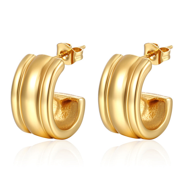 Wholesale  18K Gold Stainless Steel Earrings  Geometric  Irregular Earrings