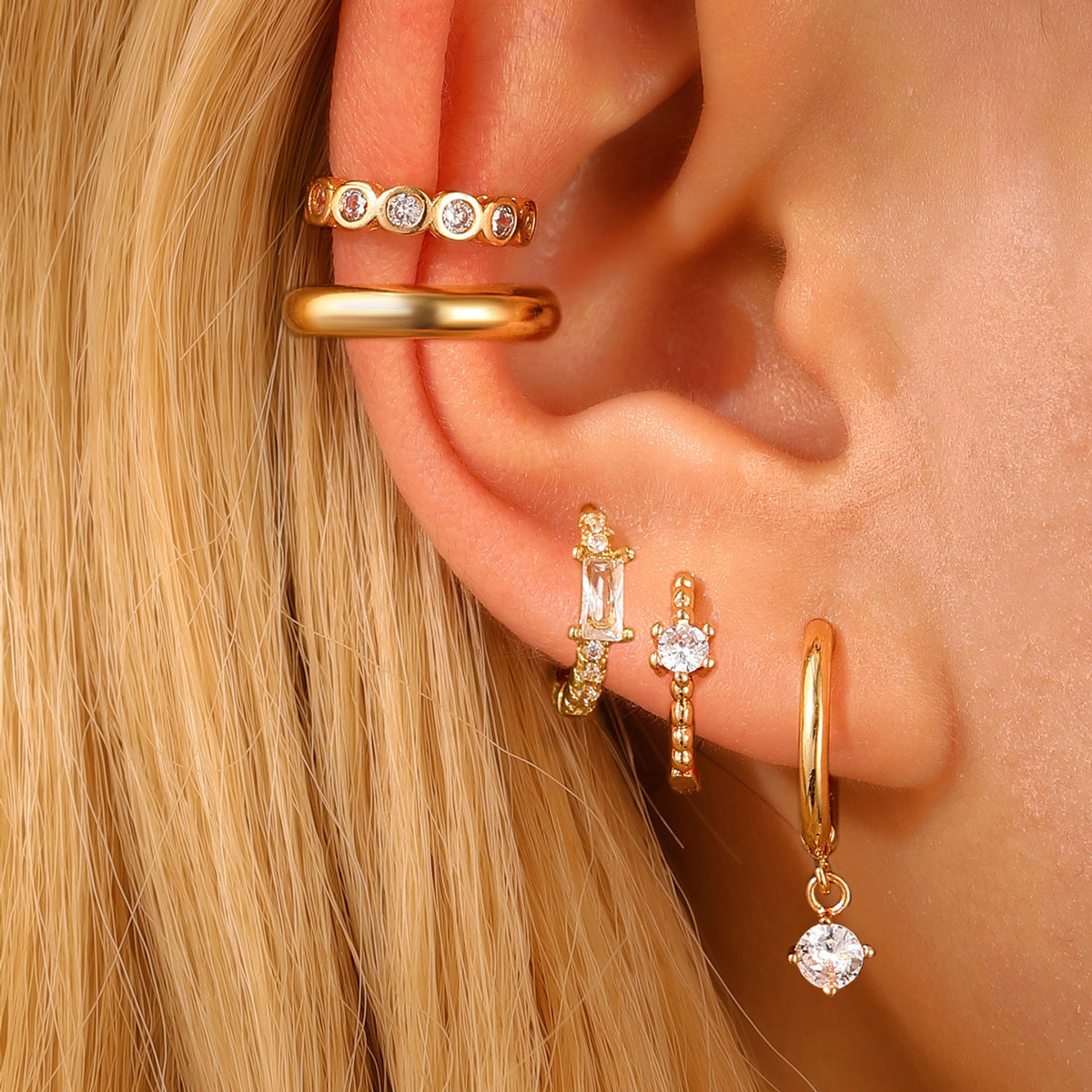 Wholesale  Light Luxury Chain Stacked Niche Exquisite Earring