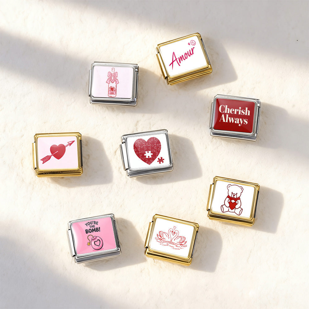 Wholesale Valentine' s Day Stainless Steel DIY Modular Bracelet Fashion Accessory Gift