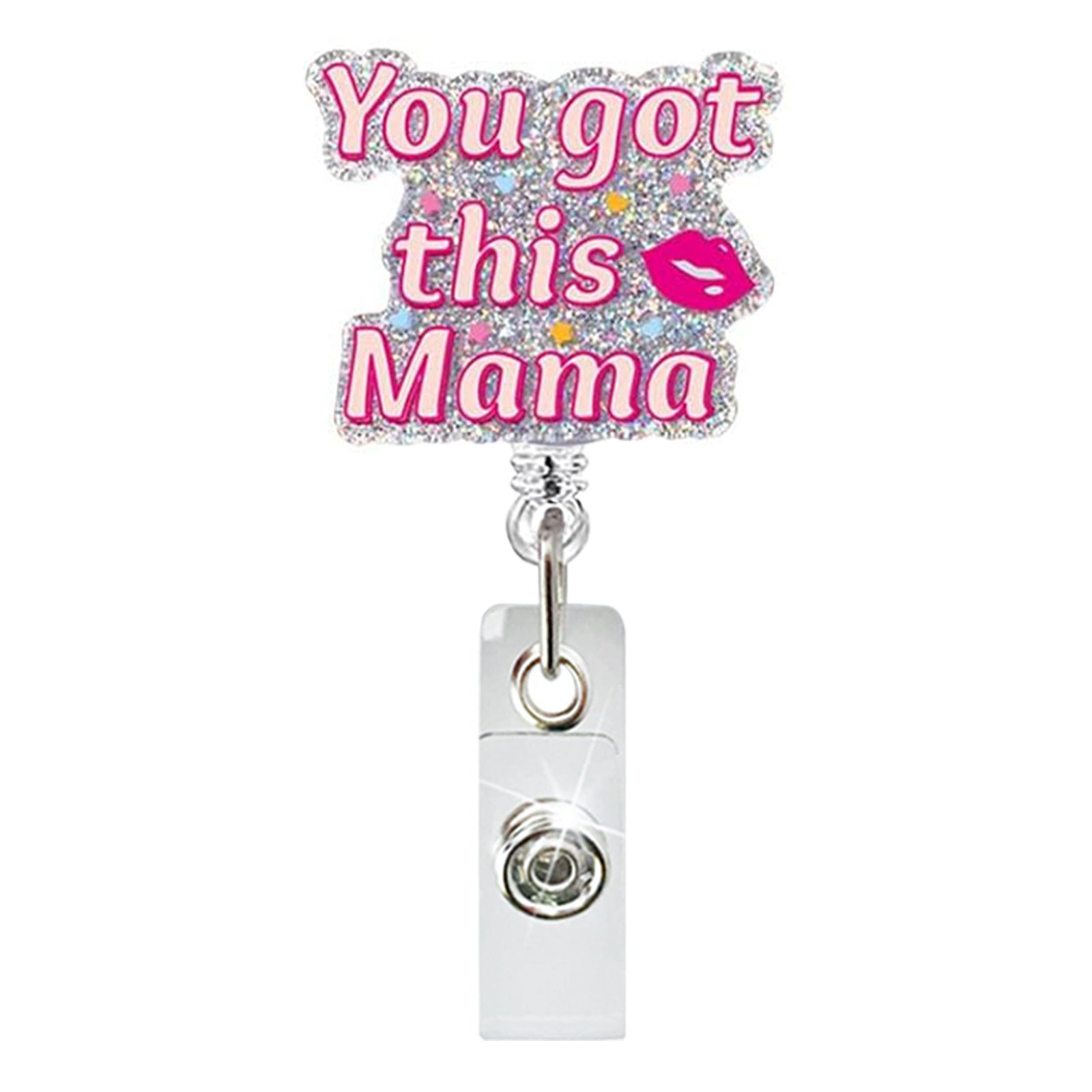 Wholesale Acrylic Baby Uterus Donut Retractable Rotating Badge Keychain ACC-KC-QiDing009