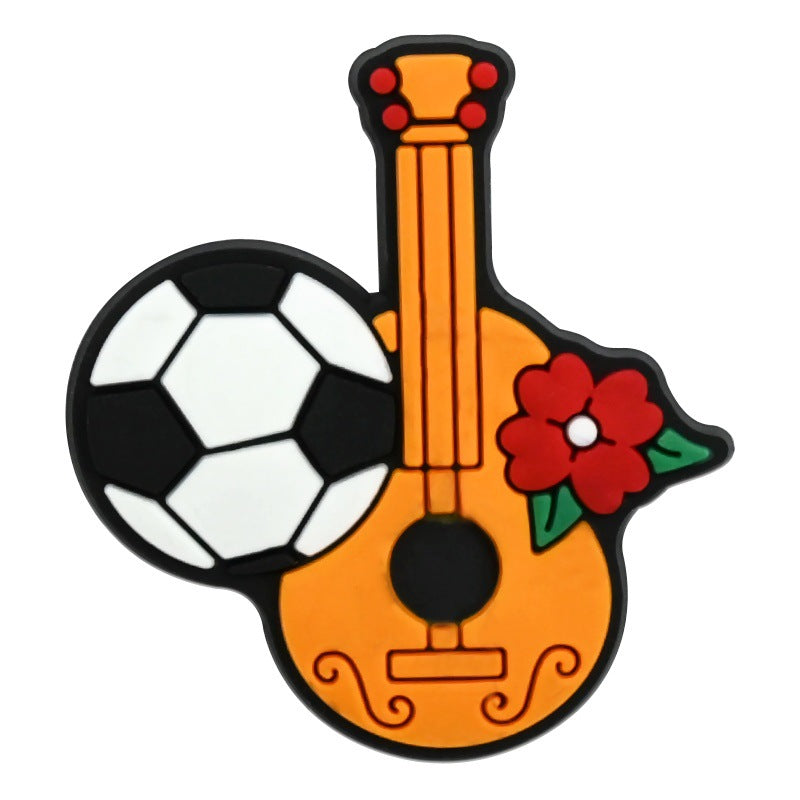 Wholesale Random 100pcs Mexican soccer-themed  PVC Soft Rubber Shoe Buckle Decoration