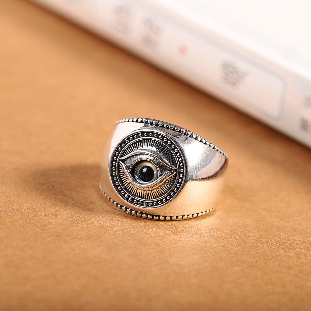Wholesale Evil Eye Open Ring Men Vintage Style Zinc Alloy Fashion Jewelry Gift