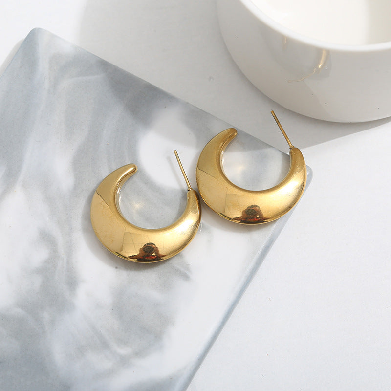 Wholesale water drop retro U-shaped copper plated 18k gold earrings