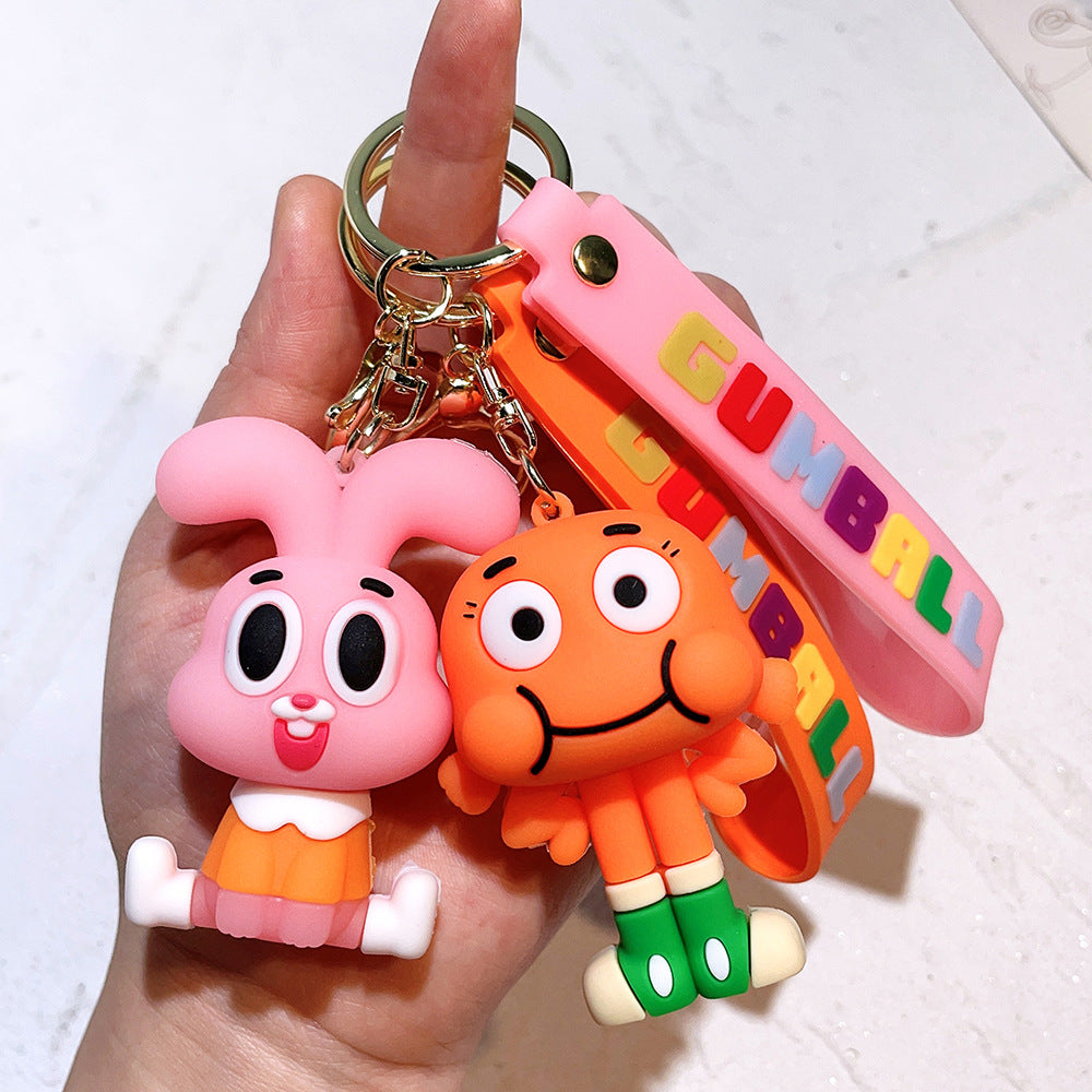 Wholesale Cartoon PVC Soft Glue Cute Keychains ACCVIP-KC-QiWei001