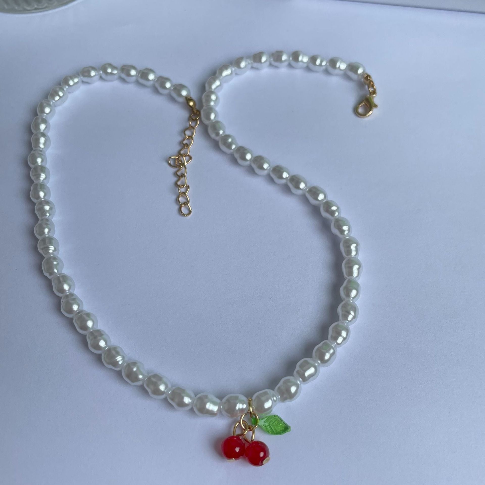 Wholesale Cherry Red Necklace Earring Set Clavicle Chain Choker Necklace ACC-NE-MY008