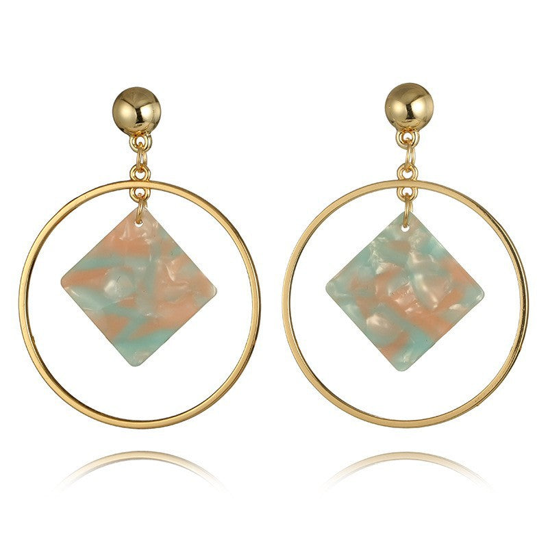 Wholesale Geometric Vintage Resin Acrylic Hoop Earrings