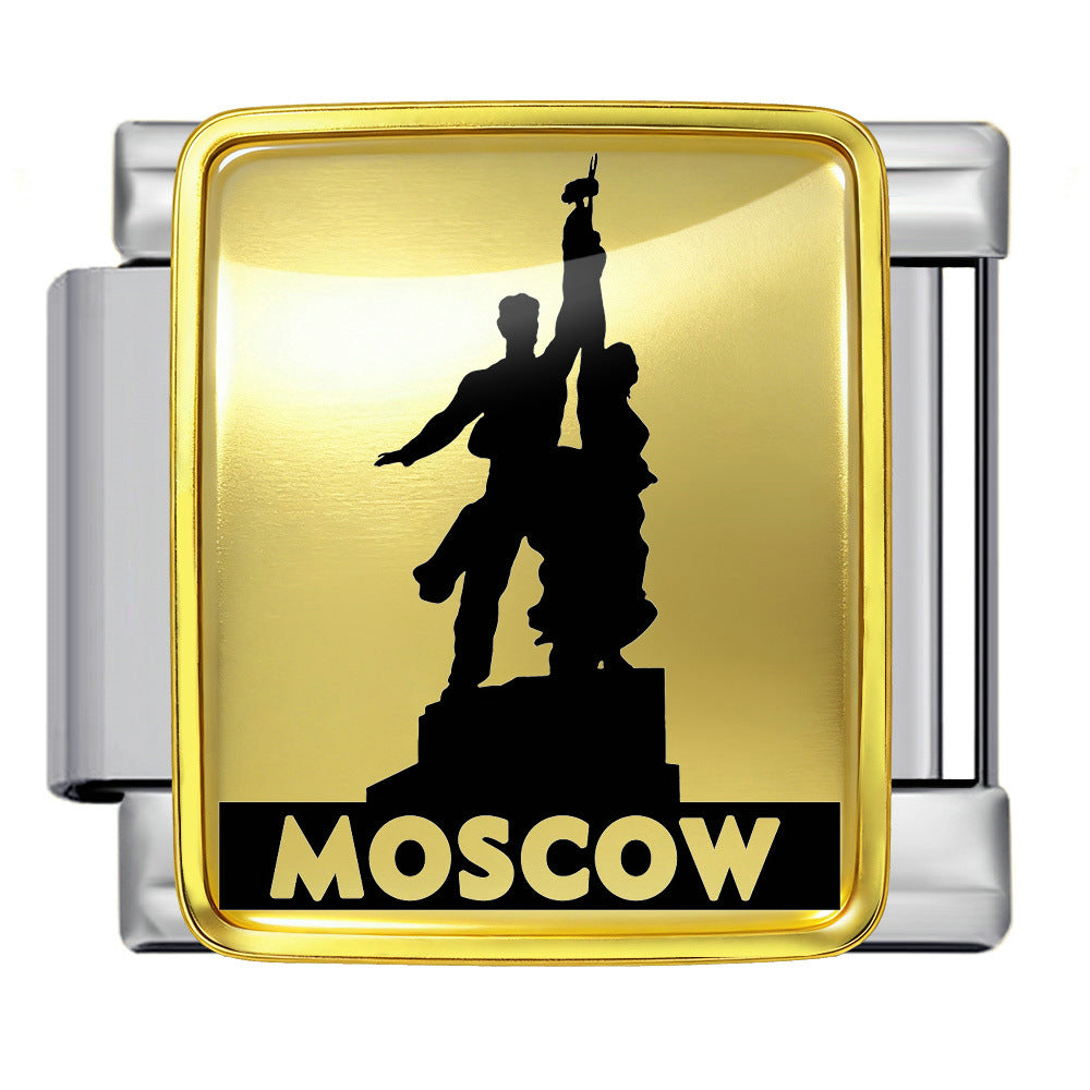 Wholesale Stainless Steel Bracelet with Russian Architectural Pattern Chic Everyday Wear