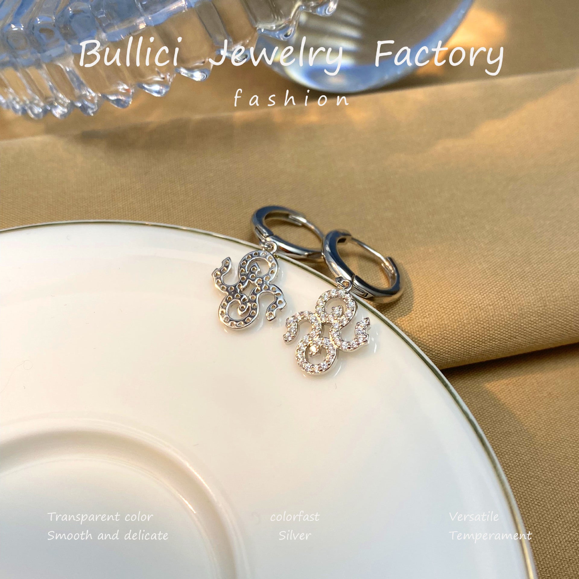 Wholesale S925 sterling silver snake earrings