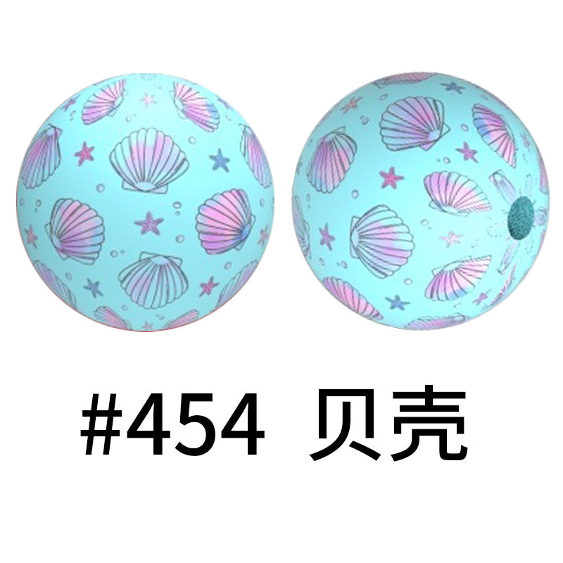 Wholesale 50pcs 15mm Western Style Leopard Skull Color Aztec Printed Silicone Balls Beads ACC-BDS-HeSheng001