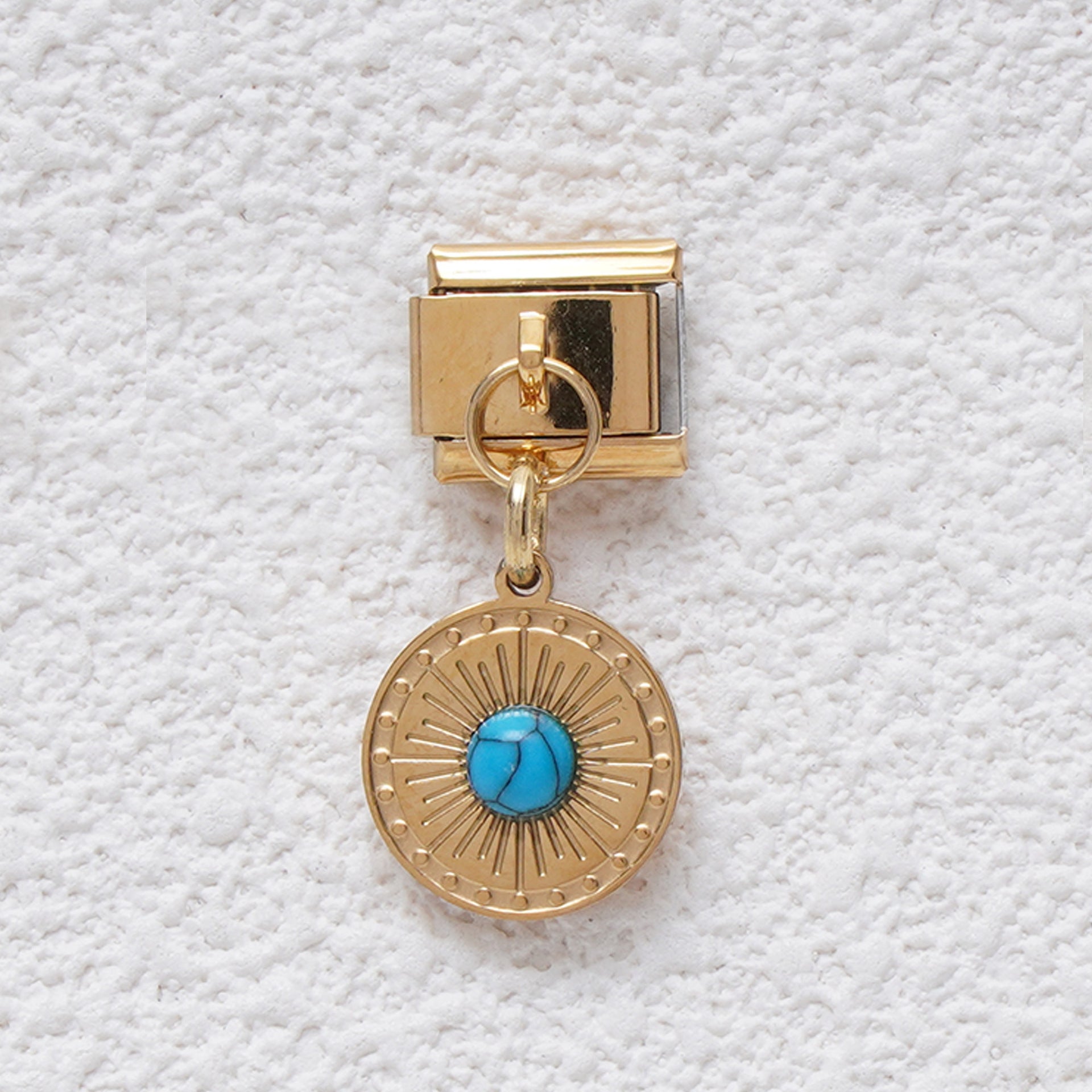 Wholesale Italian Charm Bracelet 9mm DIY Splicing Blue Eye Pendant Stainless Steel Composable Bracelet