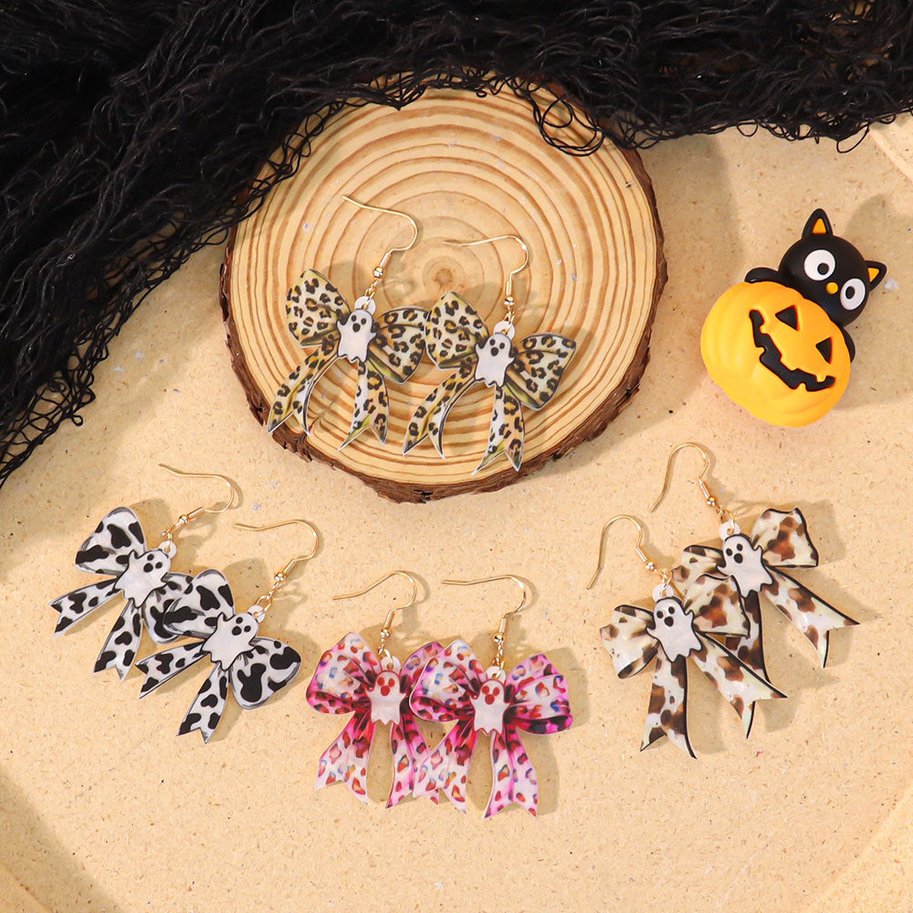 Wholesale  Acrylic Cute Ghost Bow Earrings