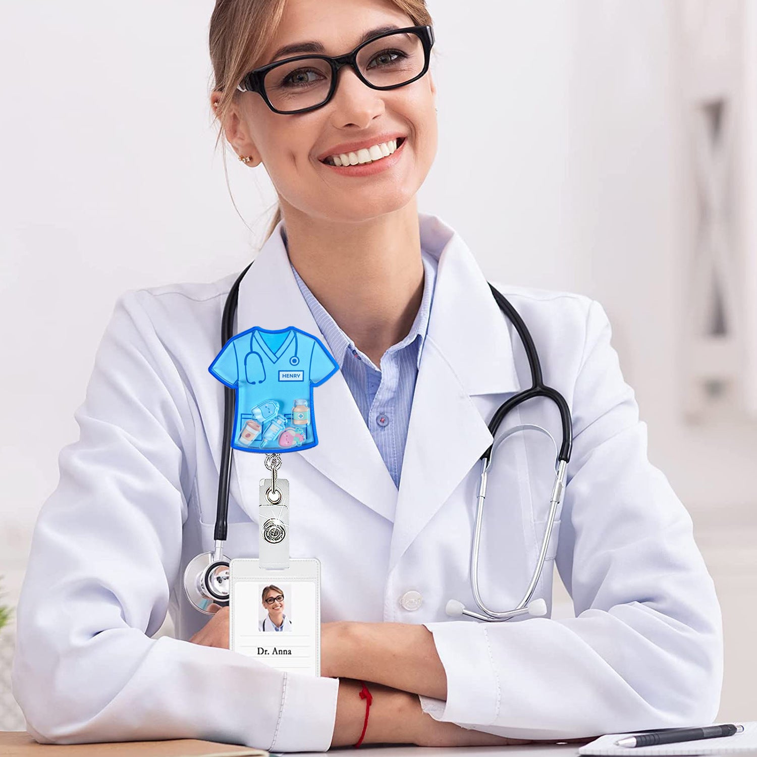 Wholesale Stylish Acrylic Swivel Retractable Badge Reel - Trendy ID Badge Holder for Medical Uniform or Daily Use