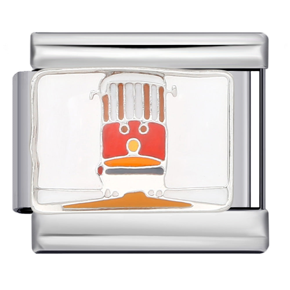 Wholesale Italian Charm Bracelet 9mm DIY Splicing Removable Cartoon Food Element Stainless Steel Composable Bracelet