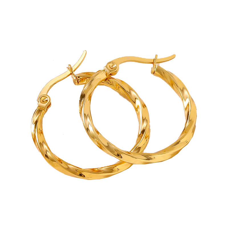 Wholesale 20mm Inner Diameter Stainless Steel Bold Hoop Earrings