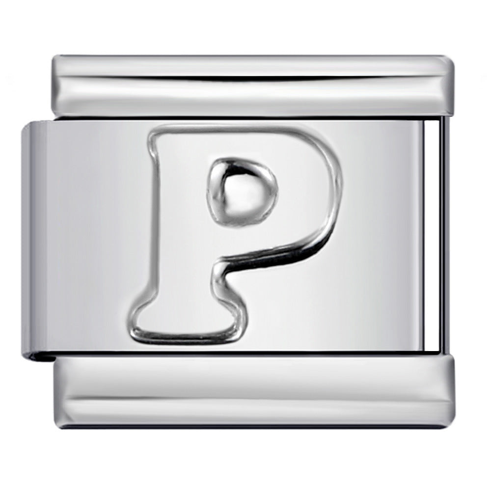 Wholesale Italian Charm Bracelet 9mm DIY Splicing Removable English Letters Stainless Steel Composable Bracelet