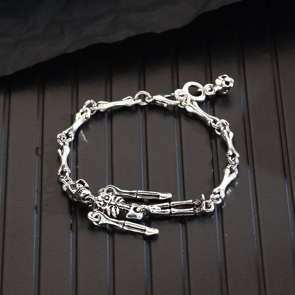 Wholesale Punk Retro Skull Robot Bracelet Ancient Silver  Fashion Accessory Gift for Women
