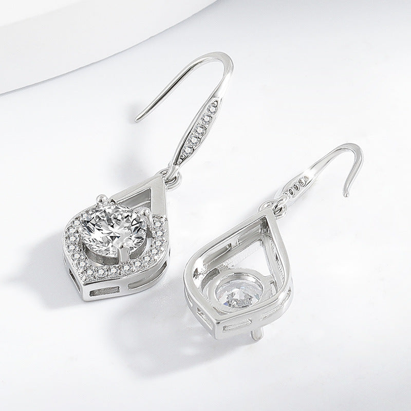 Wholesale Copper teardrop earrings with diamonds