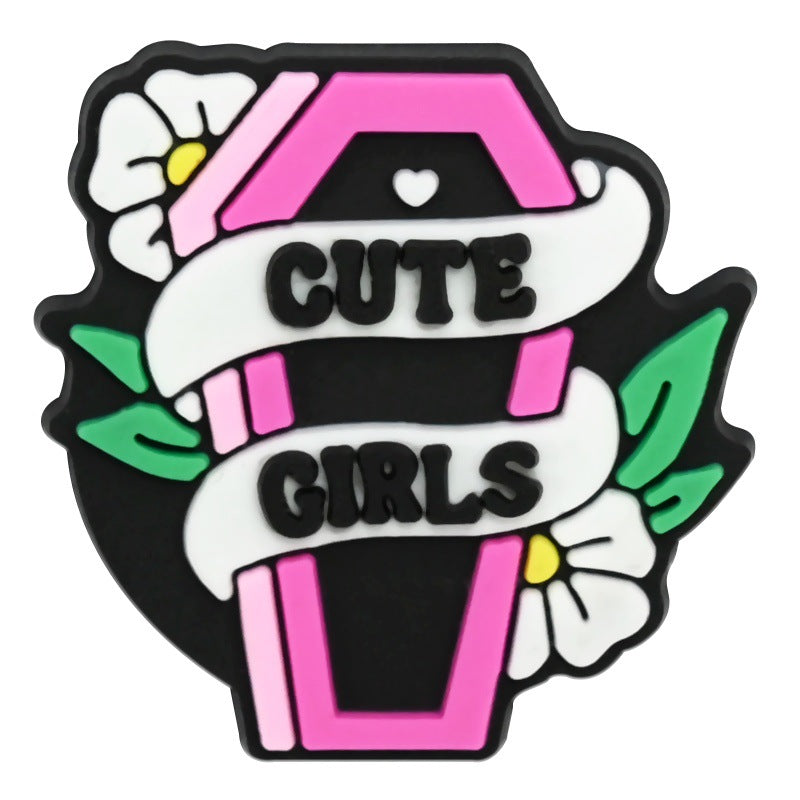 Wholesale random 100pcs Cross-border cartoon  trendy shoes and accessories PVC soft rubber detachable perforated shoes shoe flowers shoe buckles decorative buckles in stock