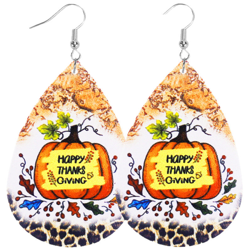 Wholesale Thanksgiving Autumn Cute Pumpkin Turkey Acrylic Earrings