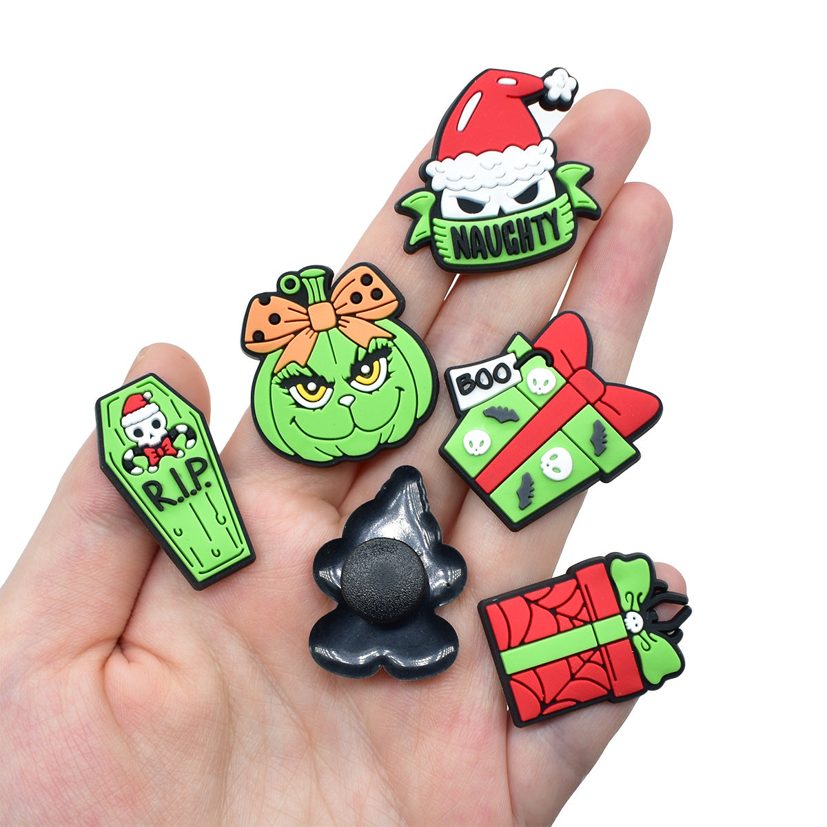 Wholesale Random 100pcs Christmas series  PVC Soft Rubber Shoe Buckle Decoration