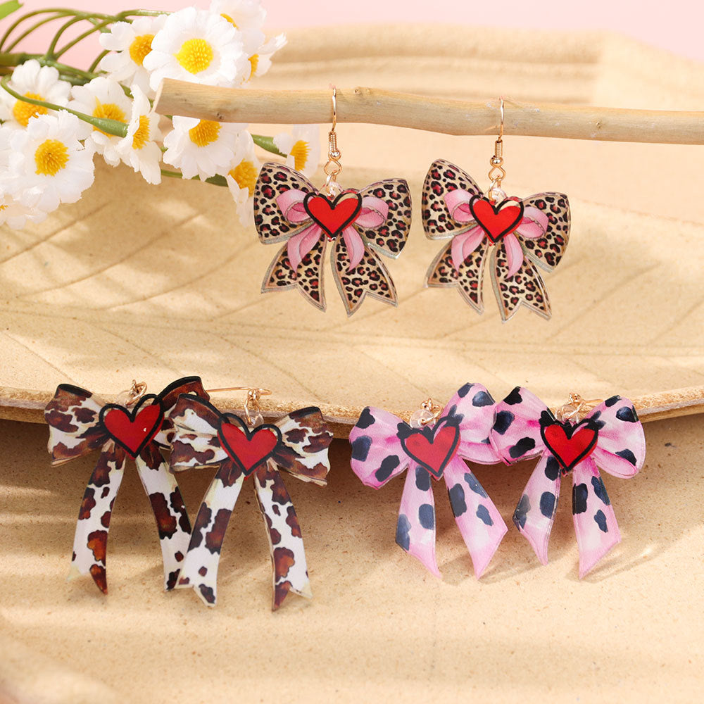Wholesale Creative Love Bow Earrings