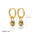 Wholesale  Stainless Steel 18K Gold Color Zircon Oval Earrings