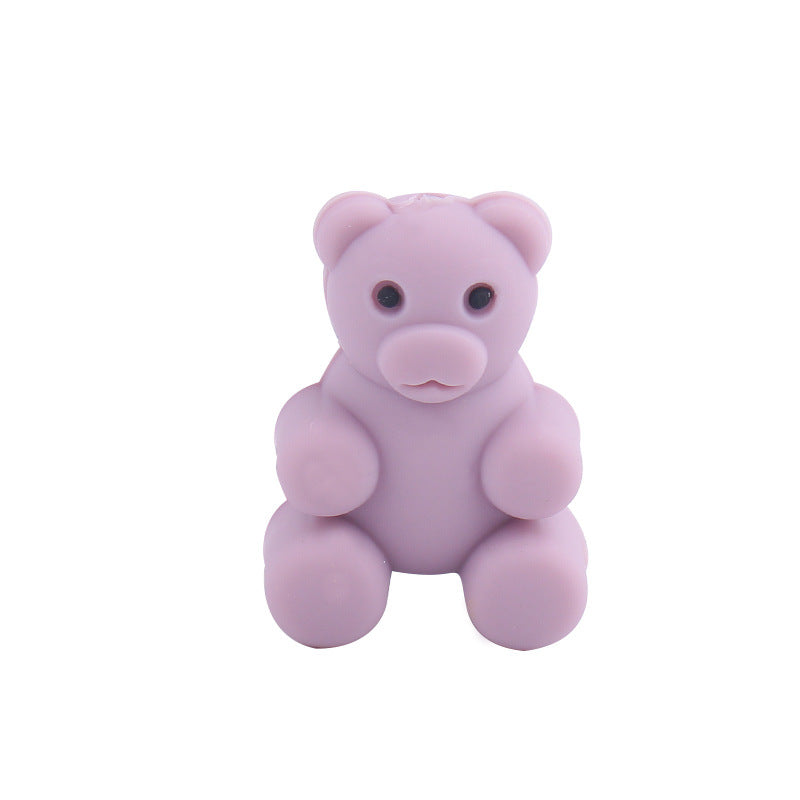 Wholesale 5pcs Bear Silicone Beads 3D Focal Beads ACC-BDS-GuangTian041