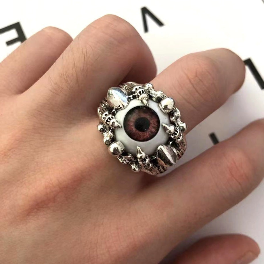 Wholesale Fashion Evil Eye Ring Adjustable Zinc Alloy Jewelry Accessory for Resale