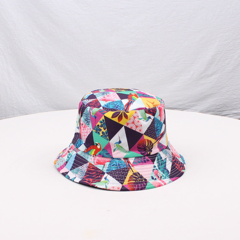 Wholesale  Double-sided Fisherman Hat  Printed Basin Hat Bucket Hat