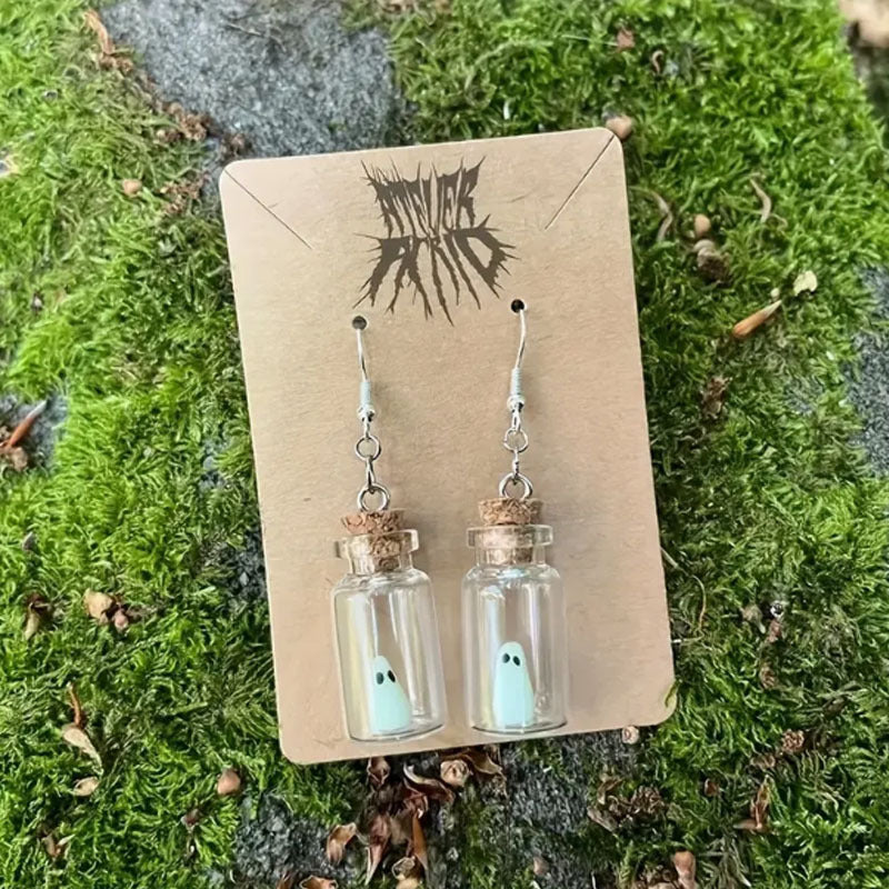 Wholesale  Cute Luminous Ghost Bottle Pendant Necklace