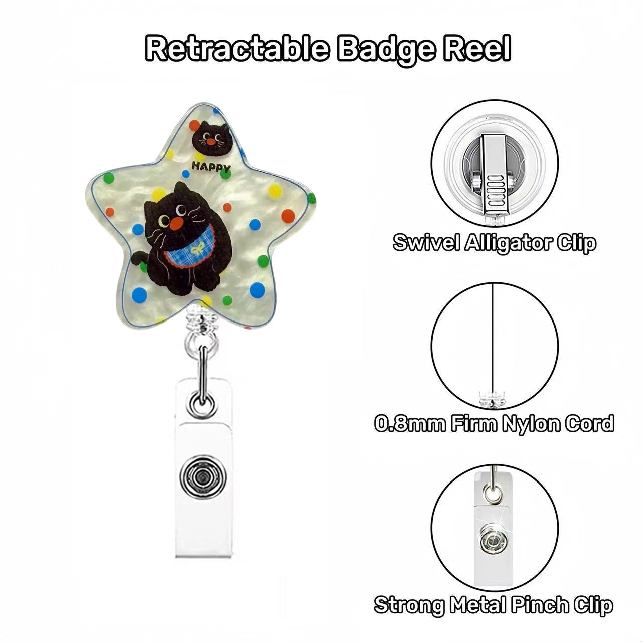 Wholesale Badge Reels Rotating alligator clip retractable badge holder/keychain for medical professionals.