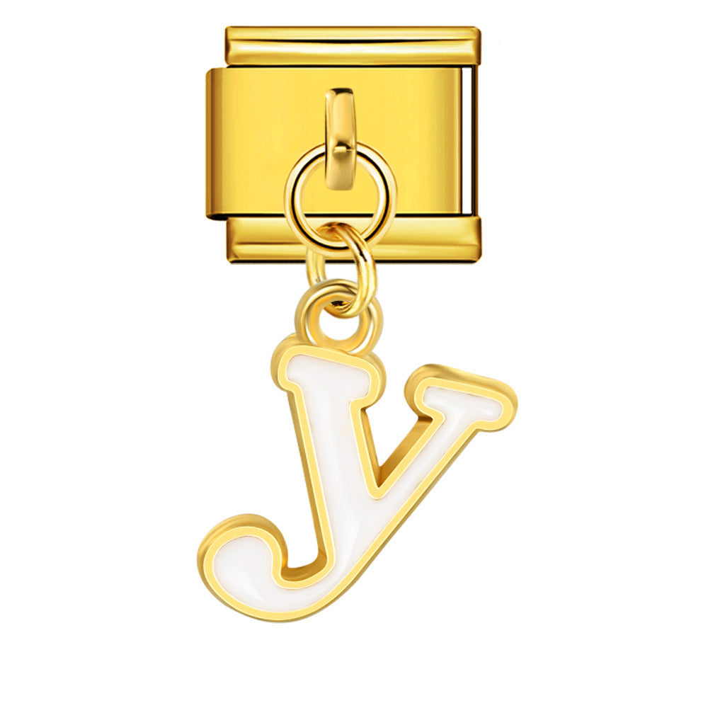 Wholesale Italian Charm Bracelet 9mm DIY Splicing Letter Series Stainless Steel Composable Bracelet