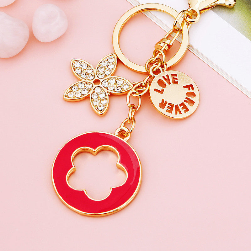 Wholesale Flower Zinc Alloy Keychain ACC-KC-RuiYuan001