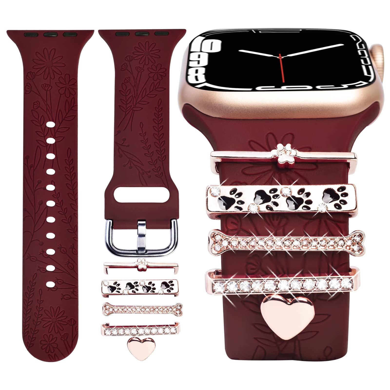 Wholesale Cross-border European and American Apple Watch strap decorative ring simple all-match fashion new decorative nail multi-layer suit
